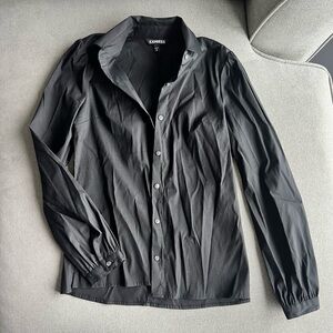Express Black Lightweight Button-Up Shirt